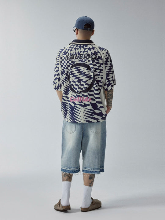 F2CE Vortex Plaid Soccer Polo Jersey Shirt | Face 3 Face