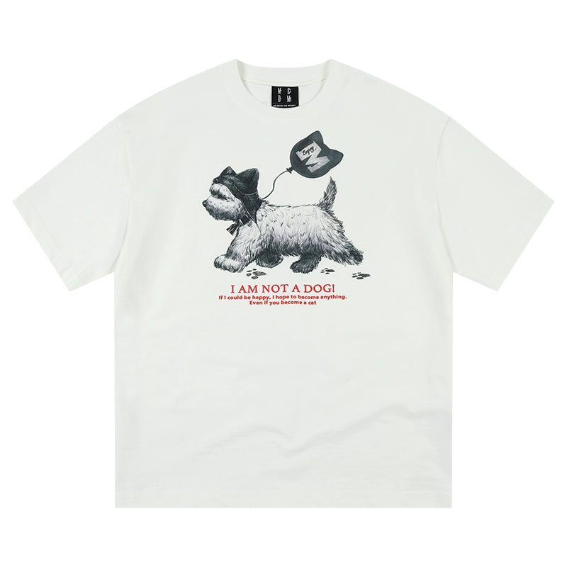 MEDM Cat Ear Hat Puppy Balloon Print Tee | Face 3 Face