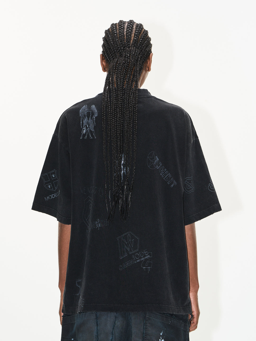 BLIND NO PLAN Washed Vintage Graffiti Multi-Print Tee | Face 3 Face