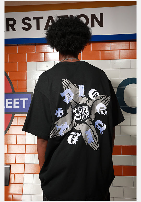 DICETINY God Never Rolls Dice Praying Hands Printed Tee | Face 3 Face