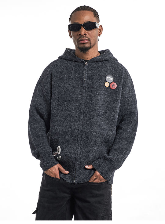 F3F Select Zip Up Knit Hoodie | Face 3 Face