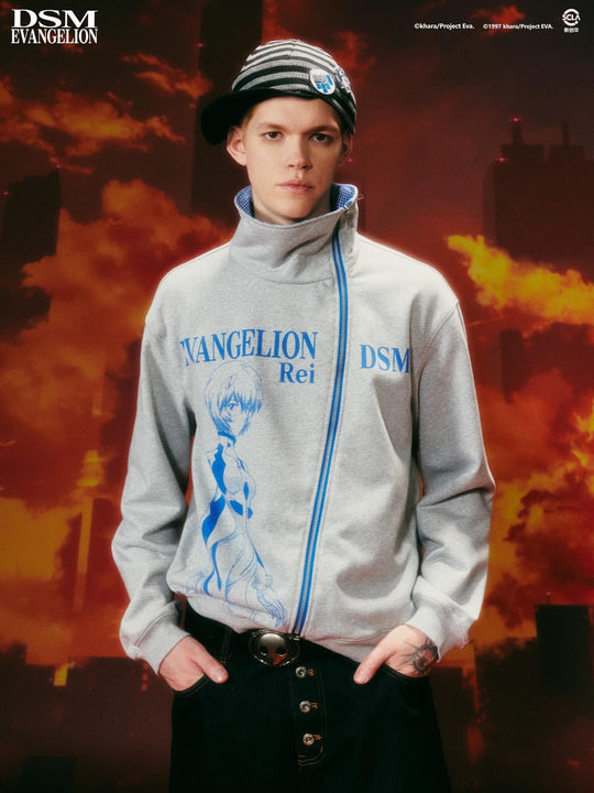 DSM x EVA Character Graphic Slanted Zip Sweatshirt | Face 3 Face