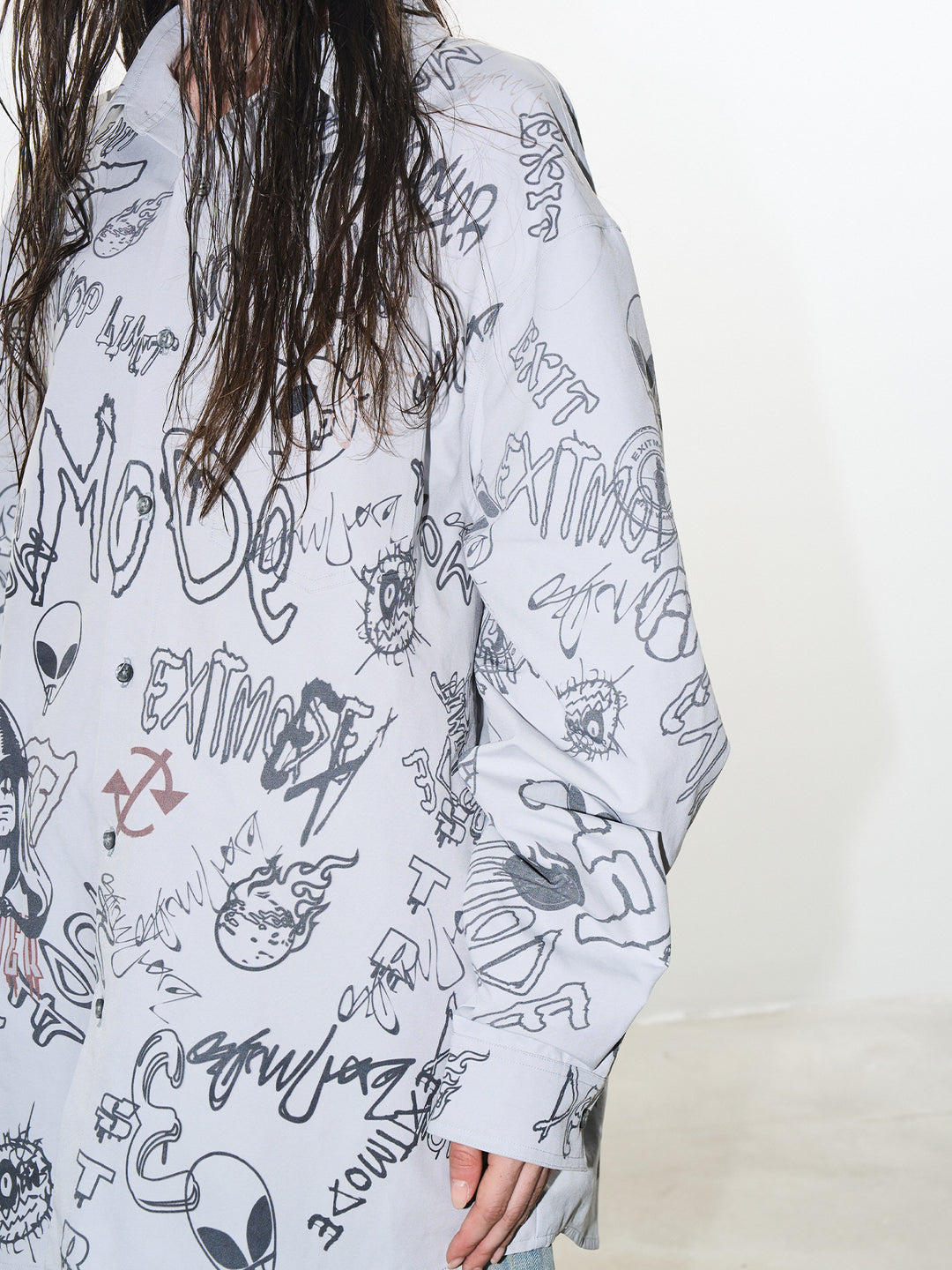 BLIND NO PLAN Graffiti Digital Print Long Sleeve Shirt | Face 3 Face