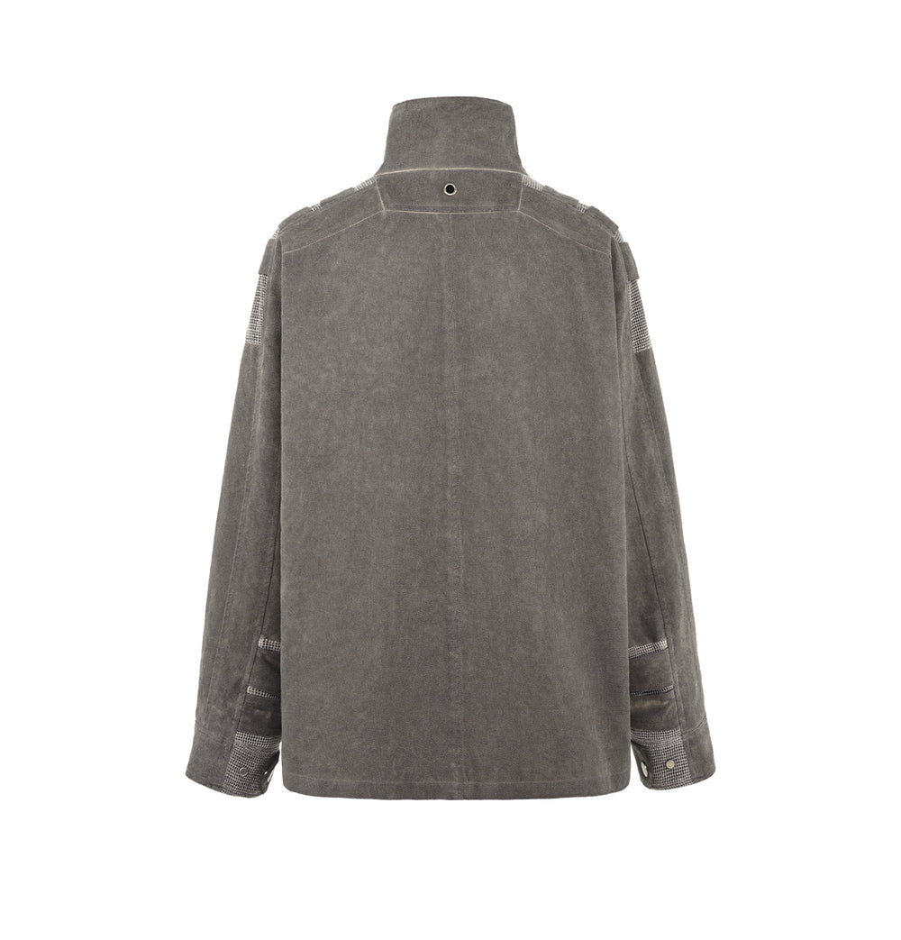 UNDERWATER Dirty Wash Scavenger Mesh Patchwork Bandage Jacket