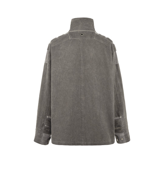 UNDERWATER Dirty Wash Scavenger Mesh Patchwork Bandage Jacket