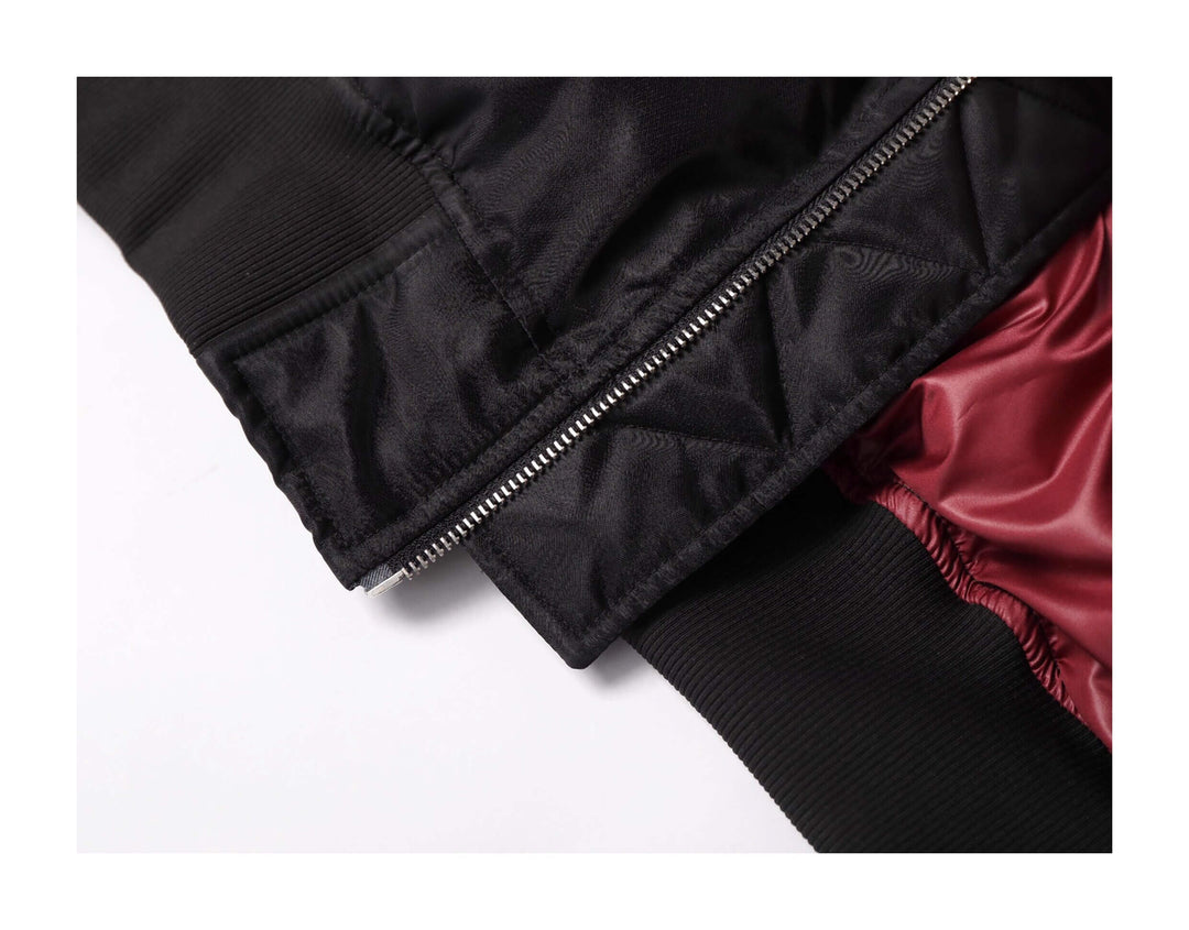 KARMANISTIC Embroidered Hooded Puffer Bomber Jacket | Face 3 Face