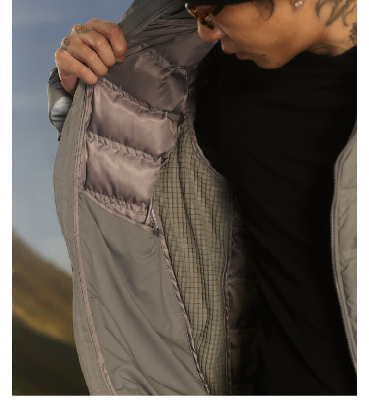 S45 Two Tone Double Stitched Lightweight Down Jacket | Face 3 Face