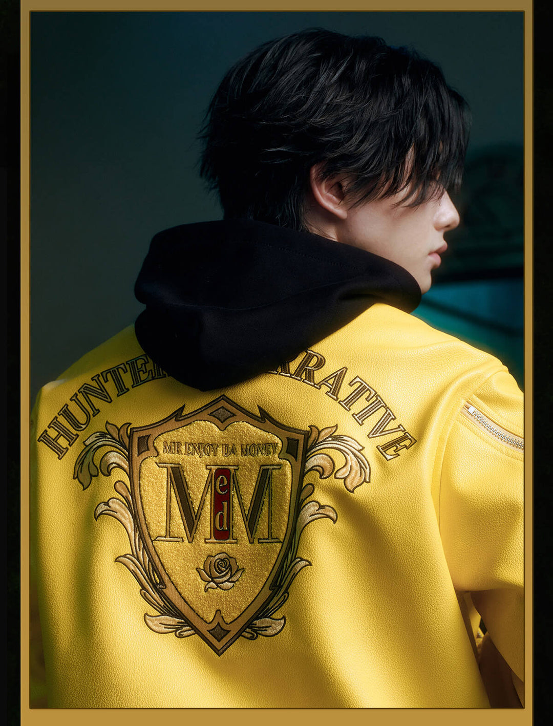 MEDM × HUNTER×HUNTER Hunter Association Logo PU Leather Jacket