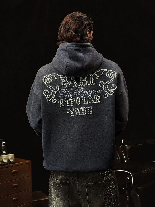 YADcrew x BIPOLAR Logo Pearl Embroidered Hoodie | Face 3 Face