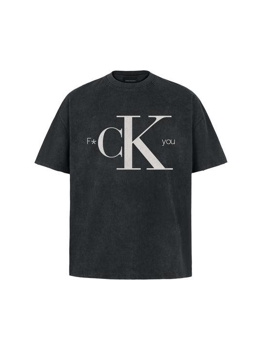 ANTIDOTE Slogan Print Washed Short Sleeve Tee | Face 3 Face