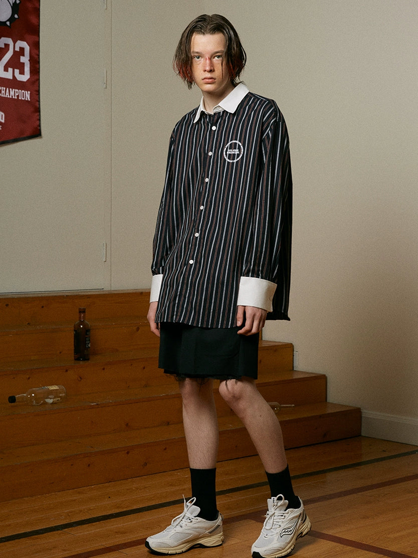 SOD Co. Striped Contrast Color Long Sleeve Shirt | Face 3 Face