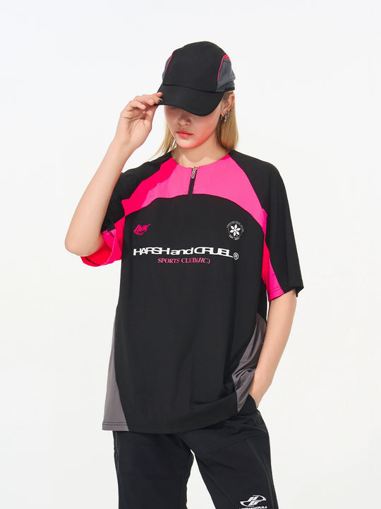 Harsh and Cruel Cycling Half Zip Logo Tee