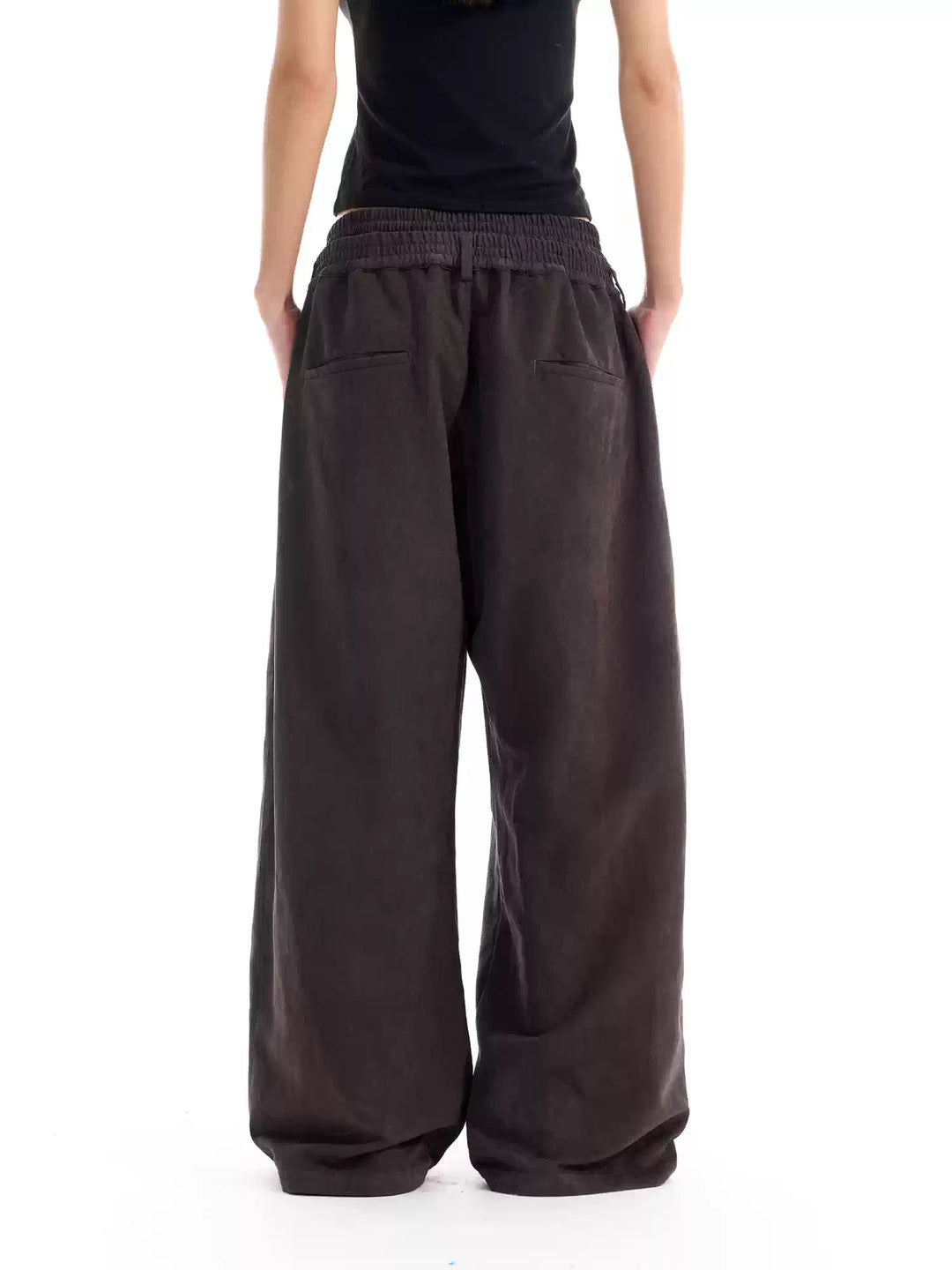 BLIND NO PLAN Layered Double Waist Tuck Baggy Pants | Face 3 Face