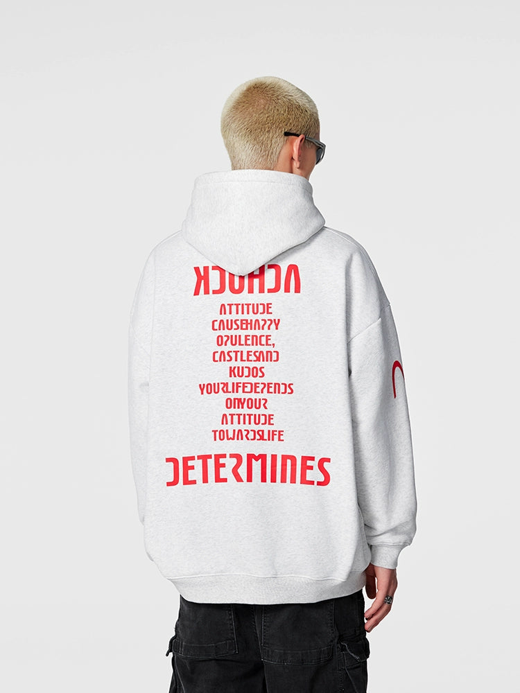 Puff print hoodies | Achock Heavyweight Logo Printed Hoodie | Face 3 Face