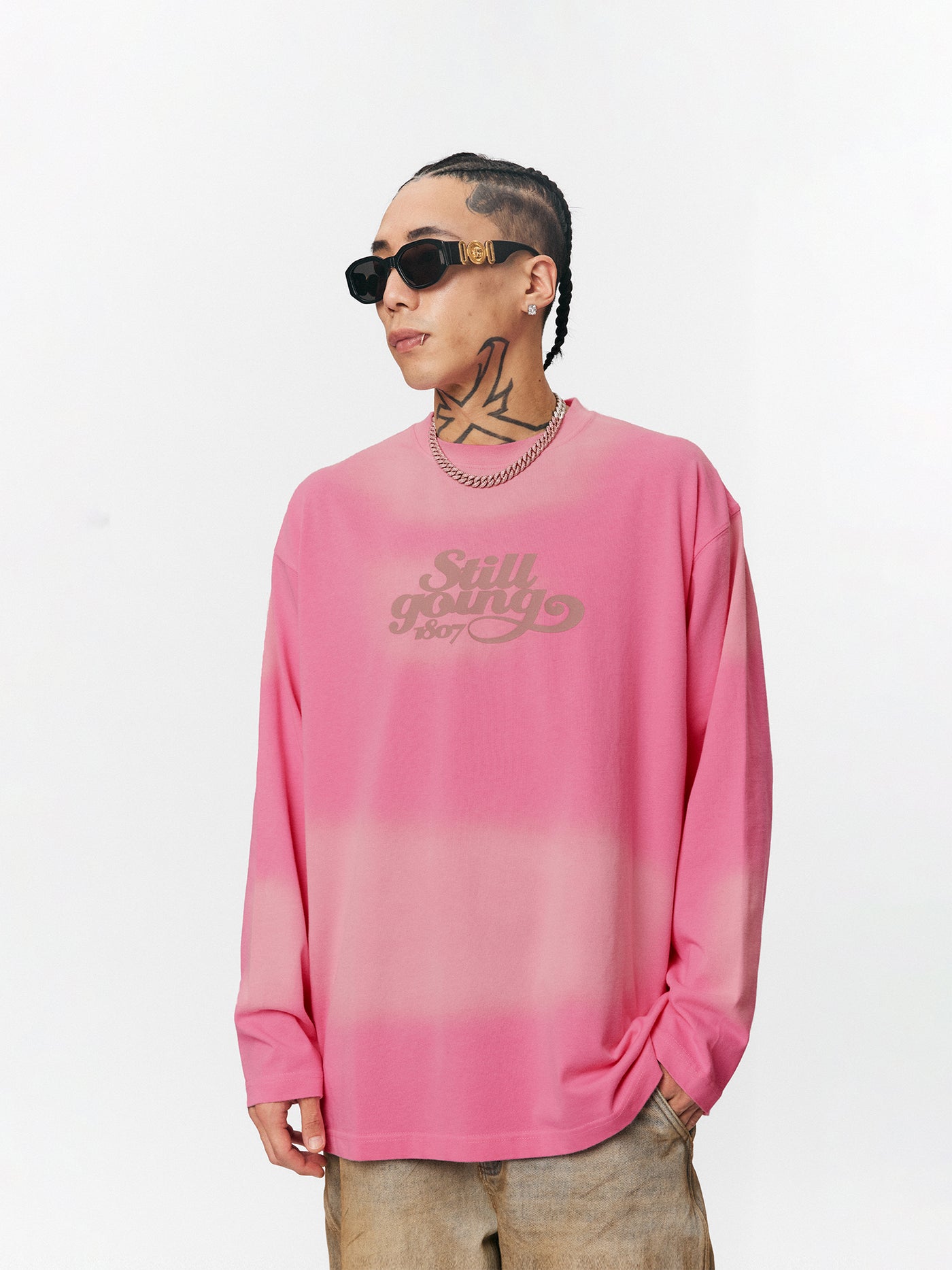 1807 STILL GOING Printed Vintage Aged Long Sleeve Tee | Face 3 Face