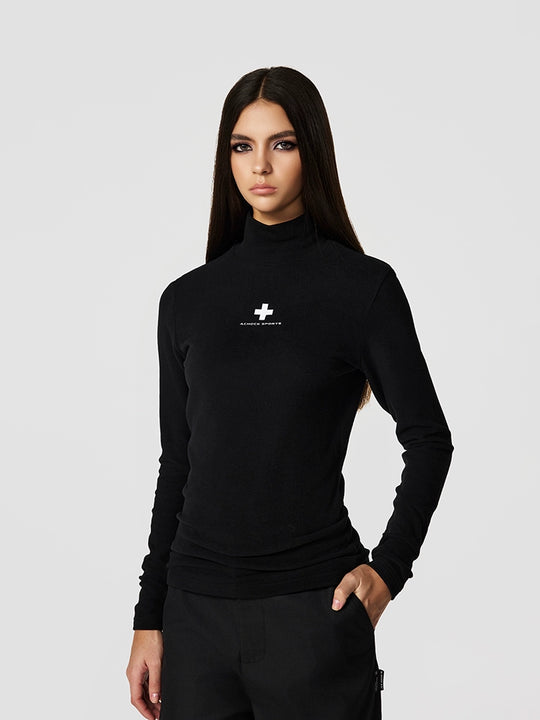 Achock Slim Half High Neck Long Sleeve Tee | Face 3 Face