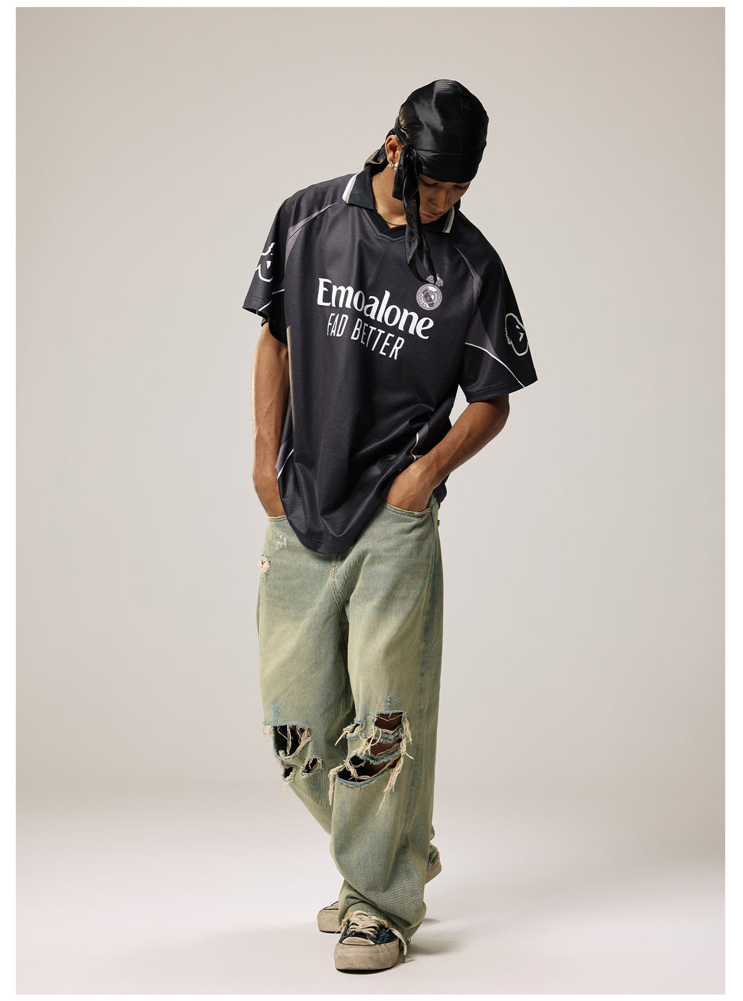 Remedy Emoalone Print Inspired Soccer Jersey Polo Shirt | Face 3 Face