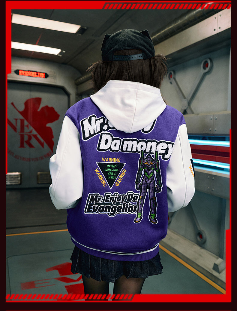 MEDM x EVA Unit-00, Unit-01, Mark.06 Leather Varsity Jacket | Face 3 Face