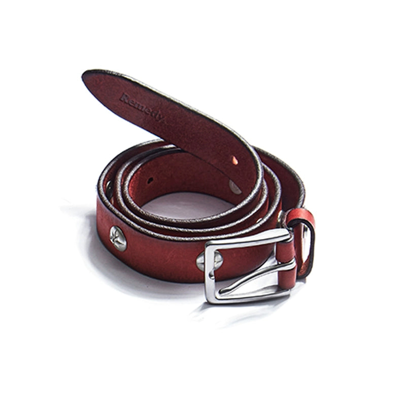 Remedy Washed Color Metal Studded Leather Belt | Face 3 Face