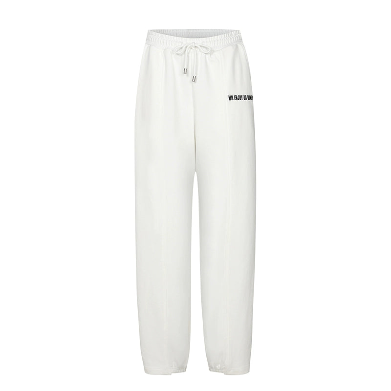 MEDM Stitched Pattern Embroidered Logo Sweatpants | Face 3 Face