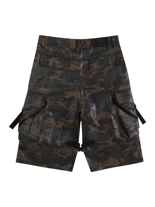 EVILKNIGHT(EK) Waxed Camo 3D Pocket Utility Cargo Shorts | Face 3 Face
