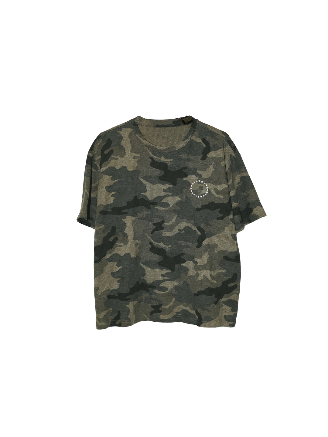 LIBERAFIT Vintage Camo Leopard Waffle Star Embroidered Tee | Face 3 Face