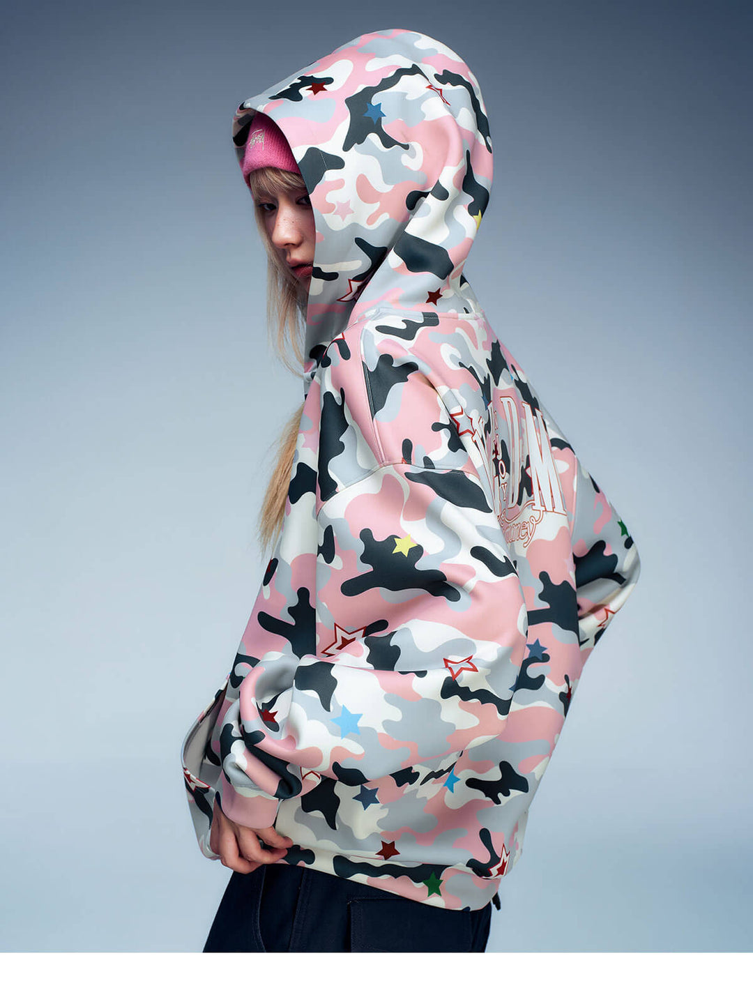 MEDM All Over Colorful Star Camouflage Zip Up Hoodie | Face 3 Face