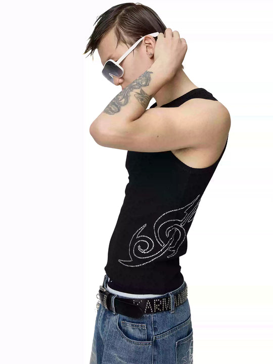 KARMANISTIC Rhinestone Embellished Tank Top | Face 3 Face