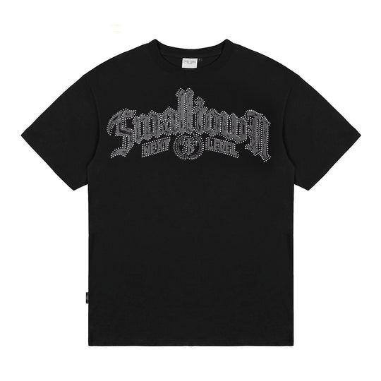 Small Town Kid Gothic Studded Logo Print Tee | Face 3 Face