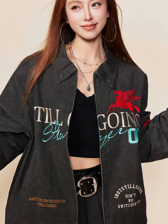 1807 Pegasus 3D Embroidered Detroit Jacket | Face 3 Face