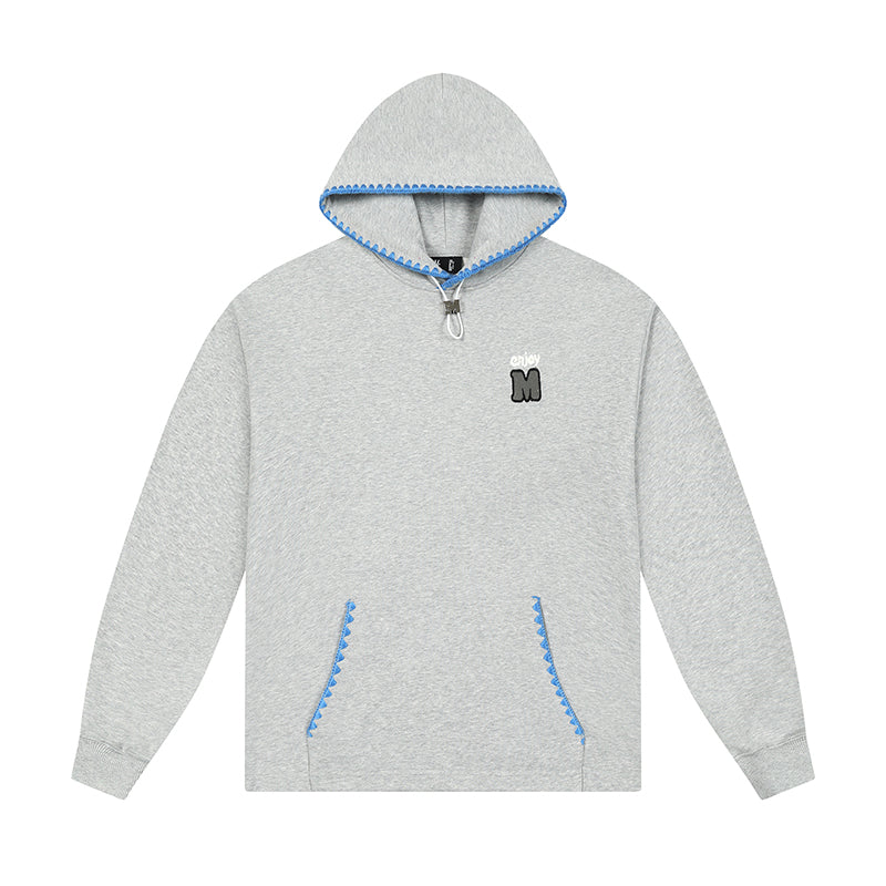 MEDM Color Clashing Shell Embroidery Hoodie