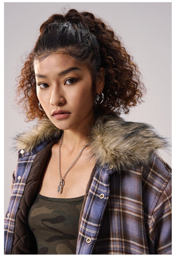 Remedy Gradient Plaid Quilted Lined Shirt Jacket | Face 3 Face