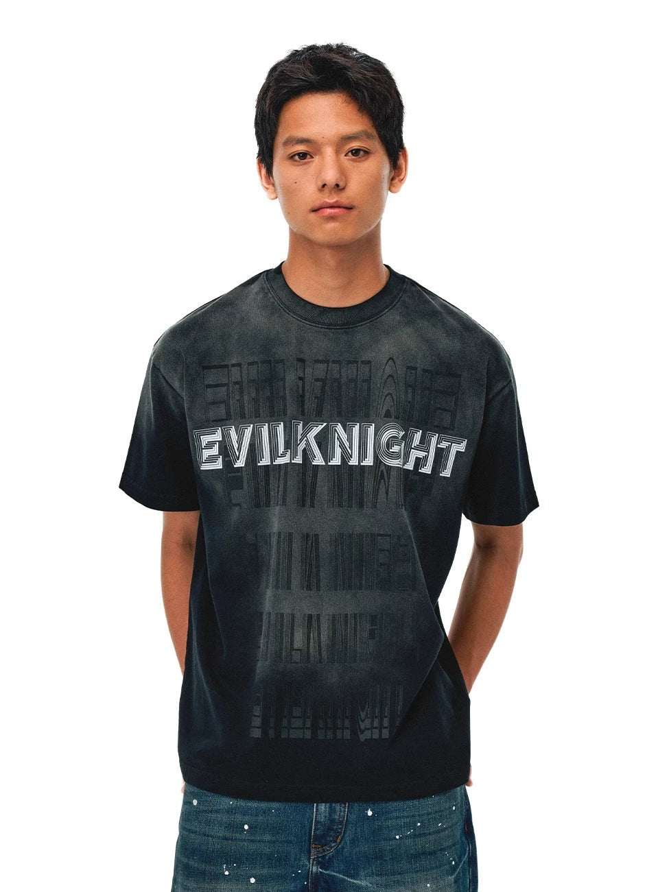 EVILKNIGHT(EK) Printed Old Wash Tee | Face 3 Face