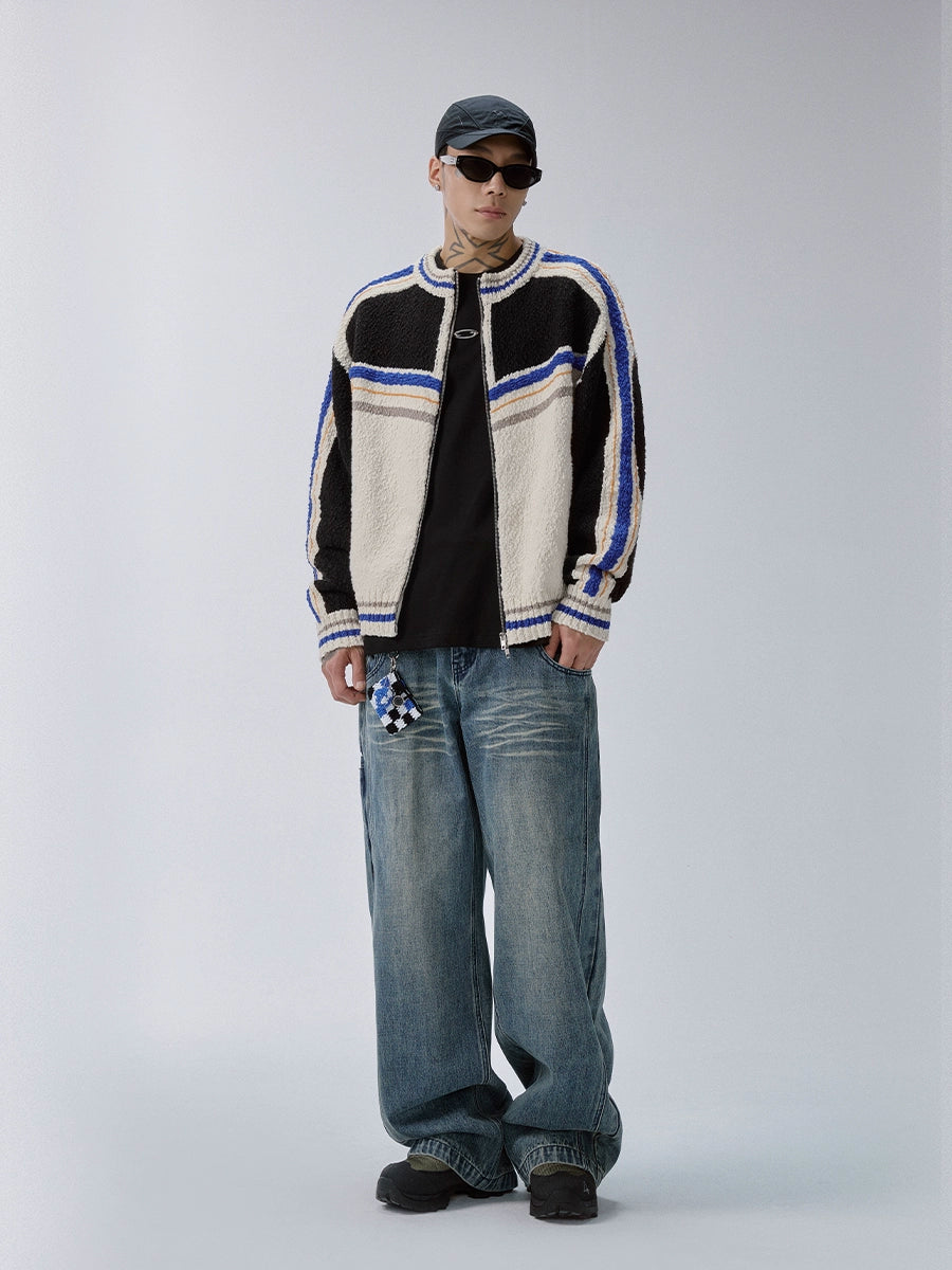 F2CE Color Block Zip Knit Cowichan Cardigan | Face 3 Face