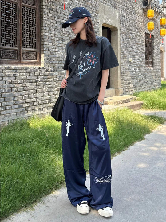 NOVACAM Satin Silky Baggy Track Pants | Face 3 Face