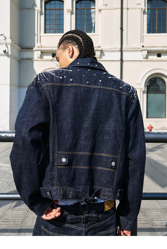 STEEPC Fireworks Rhinestone Denim Jacket | Face 3 Face