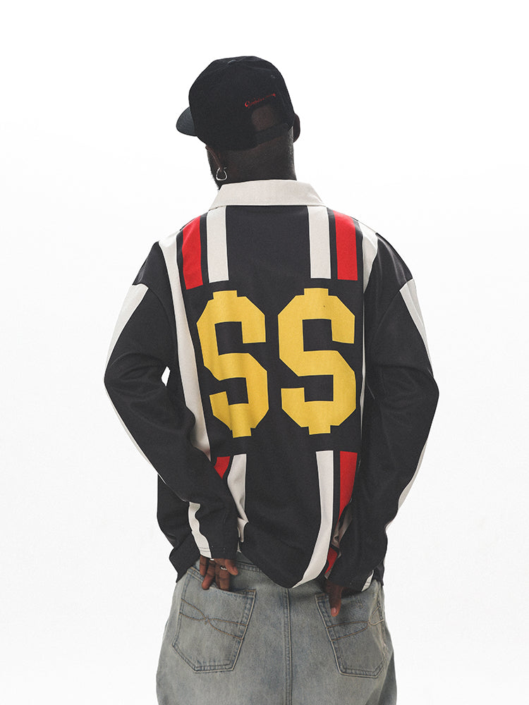 UNTILWERICH Contrast Stitch Long Sleeve Polo Jersey | Face 3 Face