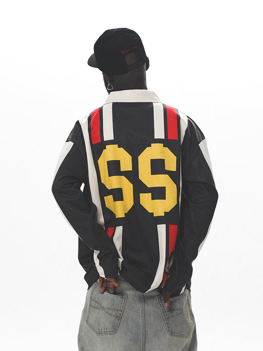 UNTILWERICH Contrast Stitch Long Sleeve Polo Jersey | Face 3 Face