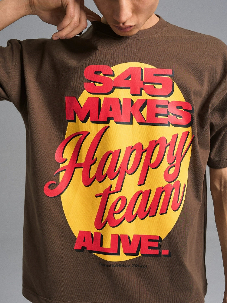 S45 "Happy Team" Graffiti Print Tee | Face 3 Face