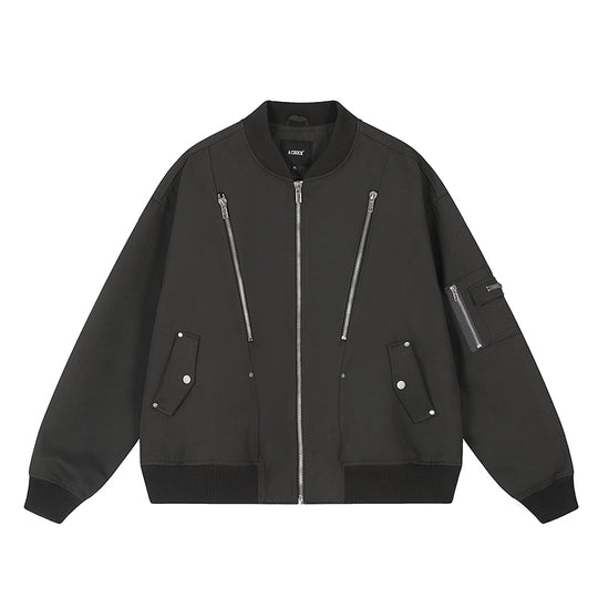 Achock Heavyweight Zipper Short Bomber Jacket