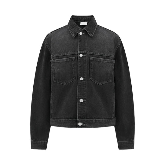 F3F Select Basic Washed Black Denim Jacket | Face 3 Face