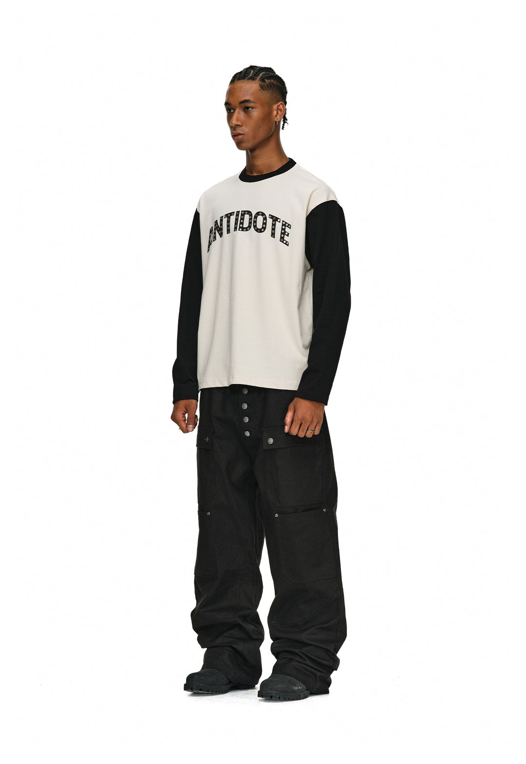 ANTIDOTE Color Stone Studded Long Sleeve Tee | Face 3 Face