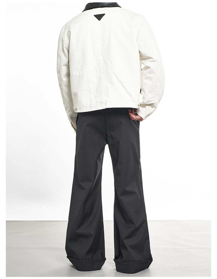 F3F Select Folded Leg Pleated Flared Suit Pants | Face 3 Face