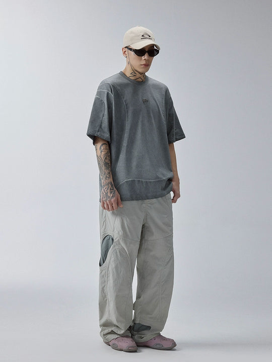 F2CE Deconstructed Stitching Mud Dyed Metal Logo Tee | Face 3 Face