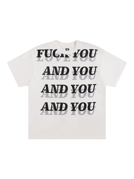 EVILKNIGHT(EK) AND YOU Letter Print Tee | Face 3 Face