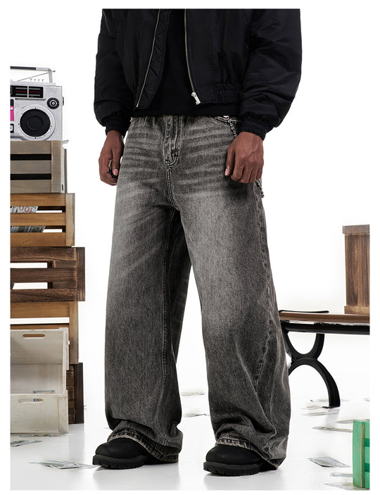 F3F Select Smoky Gray Washed Baggy Jeans | Face 3 Face