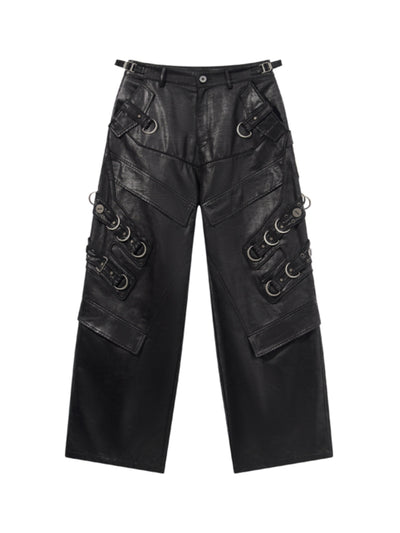 BLIND NO PLAN Heavy Duty Metal Decorative Biker Work Pants | Face 3 Face