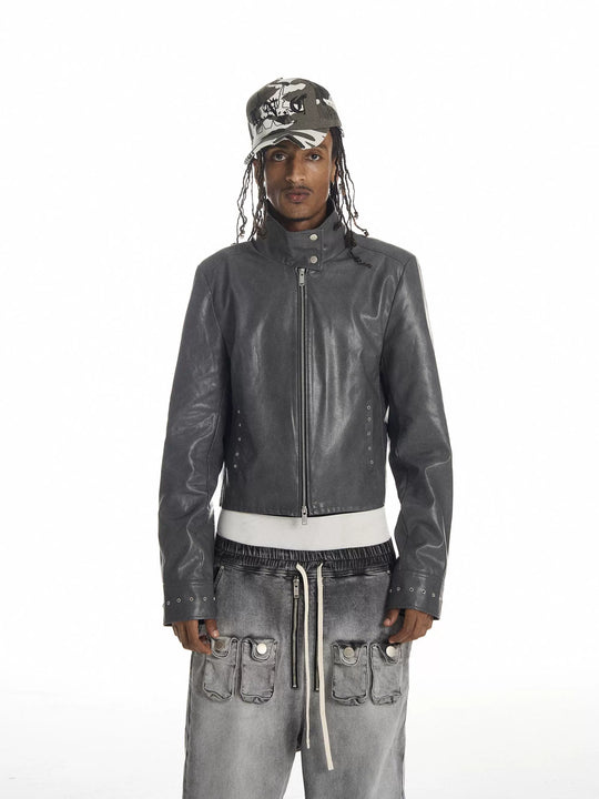 KARMANISTIC Racing Short Leather Jacket | Face 3 Face