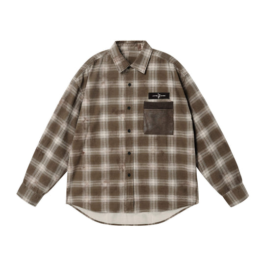 JHYQ Plaid Patch Pocket Long Sleeve Shirt | Face 3 Face