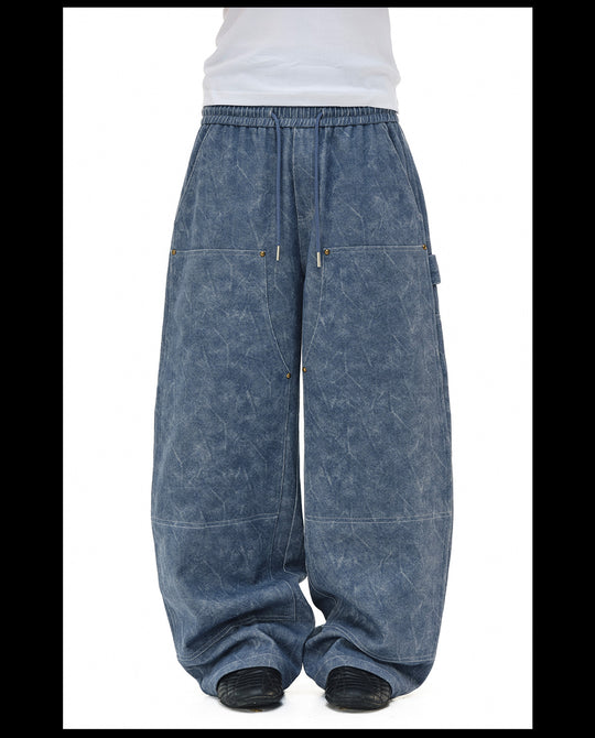 NOVACAM Double Knee Drawstring Baggy Pants | Face 3 Face